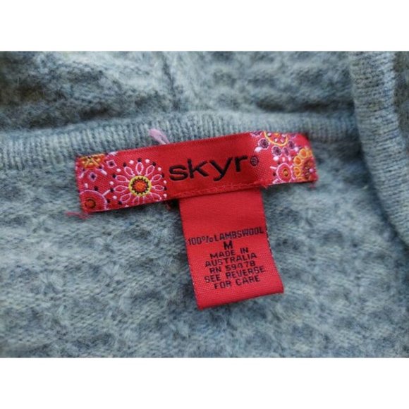 SKYR Women's Light Green Waffle Knit Full Zip Sweater Jacket Hoodie Size Medium - Picture 9 of 9